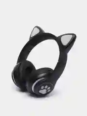 Черный беспроводные наушники Cat Ear Bluetooth, c кошачьими светящимися ушками