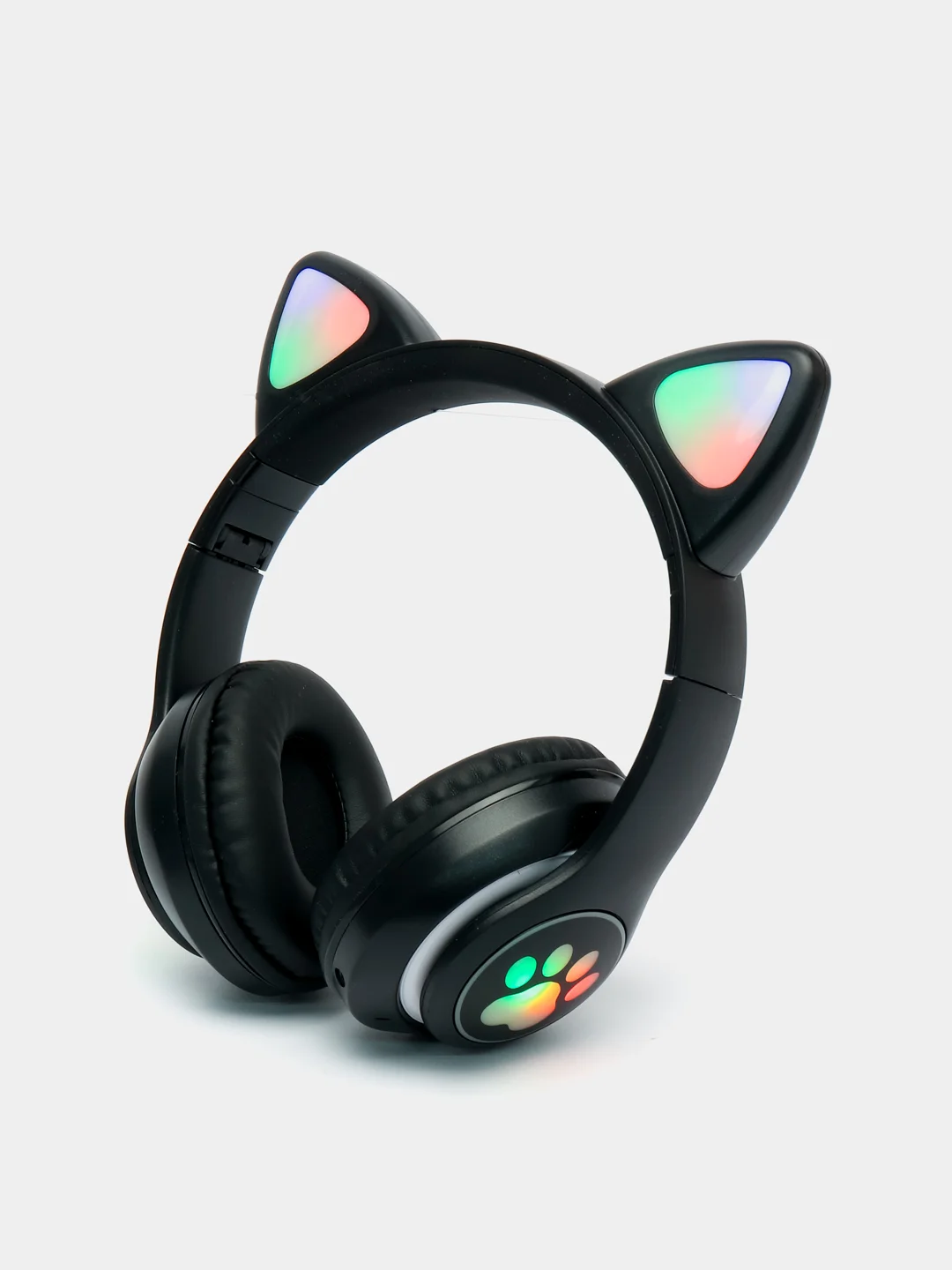 Черный беспроводные наушники Cat Ear Bluetooth, c кошачьими светящимися ушками