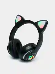 Черный беспроводные наушники Cat Ear Bluetooth, c кошачьими светящимися ушками
