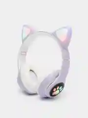 Сиреневый беспроводные наушники Cat Ear Bluetooth, c кошачьими светящимися ушками