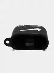 Черный силиконовый чехол для наушников Apple Airpods 1, 2. с принтом Nike, Nasa (Найк, Наса))