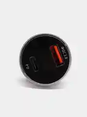 Серебряный автомобильное зарядное устройство в прикуриватель, QC3.0 быстрая зарядка, USB, Type-C