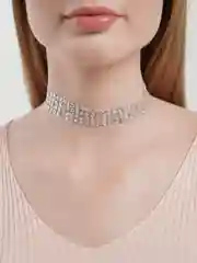 Серебряный чокер ожерелье на шею