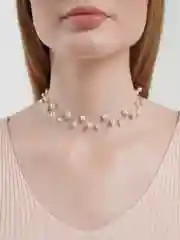 Чокер серебристый с жемчугом