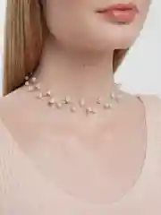 Чокер серебристый с жемчугом