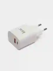 Сетевое зарядное устройство iSa / iPhone, Android / быстрая зарядка / Type-C+USB, 20W, зарядник