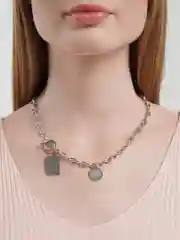 Серебряный цепочка-чокер на шею с подвеской