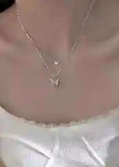 Ожерелье с бабочкой, элегантное, женское, многослойное