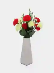 Искусственные цветы. Кустовые гвоздики (двухцветный букет). Высота: 37 см. D цветка: 5 см