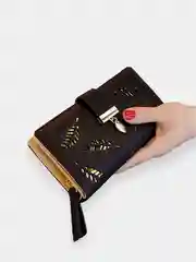 Черный кошелек женский, из экокожи, 4 цвета