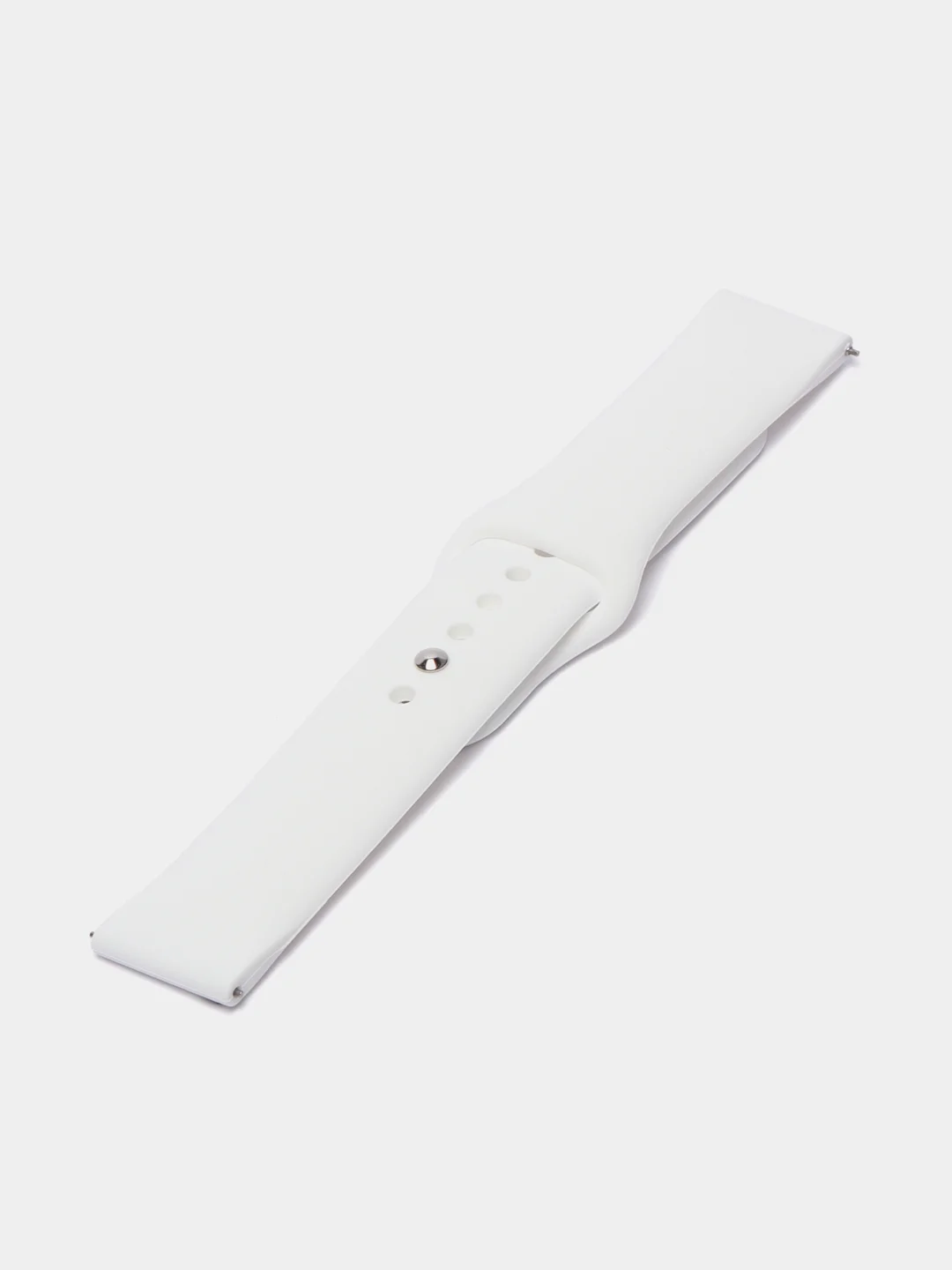 Белый силиконовый ремешок для Xiaomi Amazfit Bip / Huawei / Samsung, 20 мм / 22 мм, с кнопкой