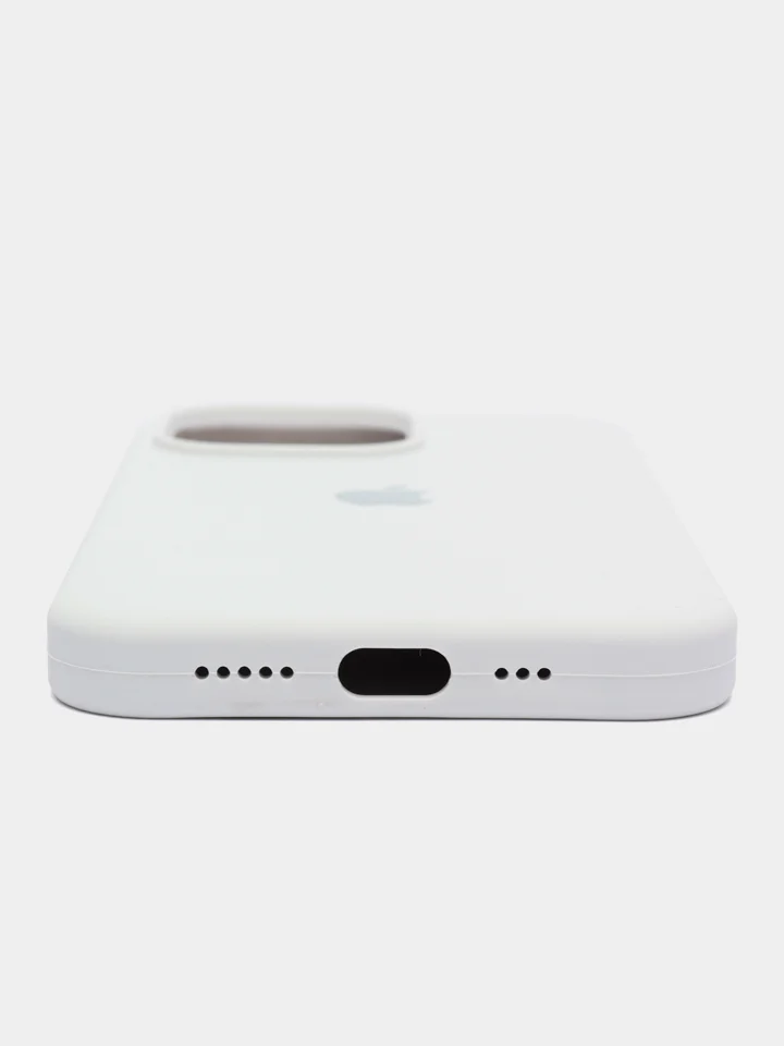 Белый чехол силиконовый для iPhone 13, 13 Pro, 13 Pro Max, с закрытым низом