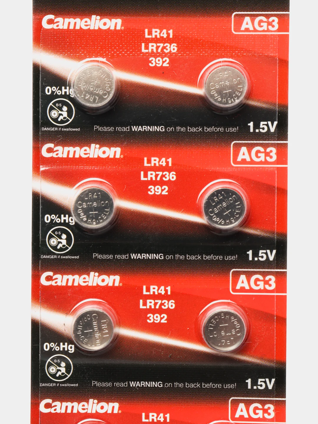 Батарейка Camelion, элемент питания G3 / AG3 / LR41 / LR736 / 392, 10 штук