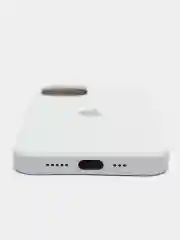 Белый чехол силиконовый для iPhone 13, 13 Pro, 13 Pro Max, с закрытым низом