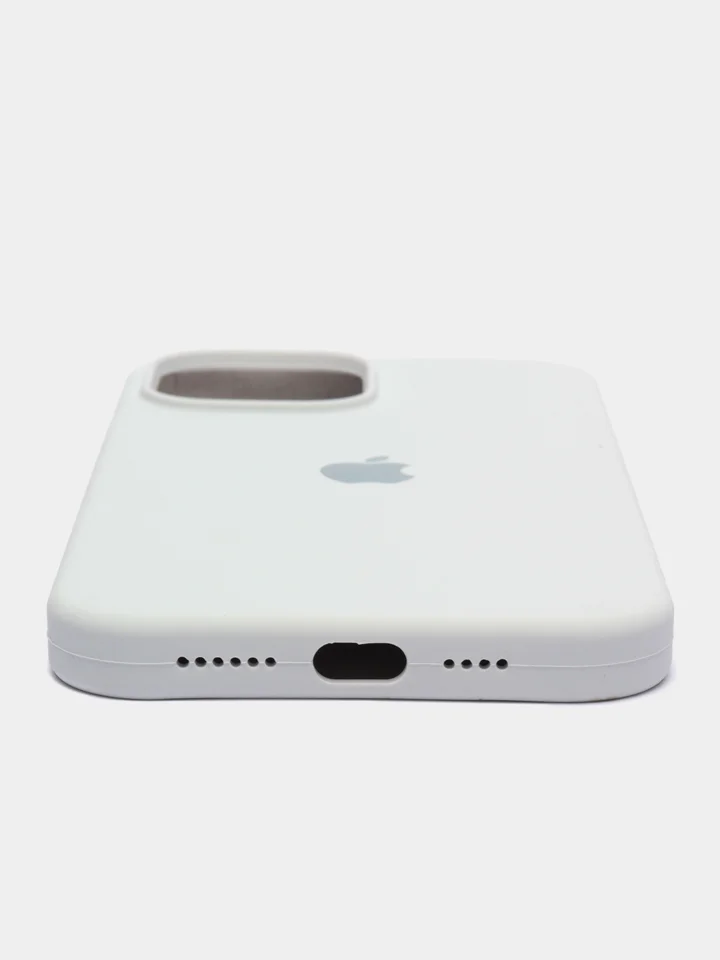 Белый чехол силиконовый для iPhone 13, 13 Pro, 13 Pro Max, с закрытым низом