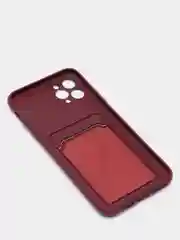 Бордовый чехол Samsung Galaxy A32, с кармашком