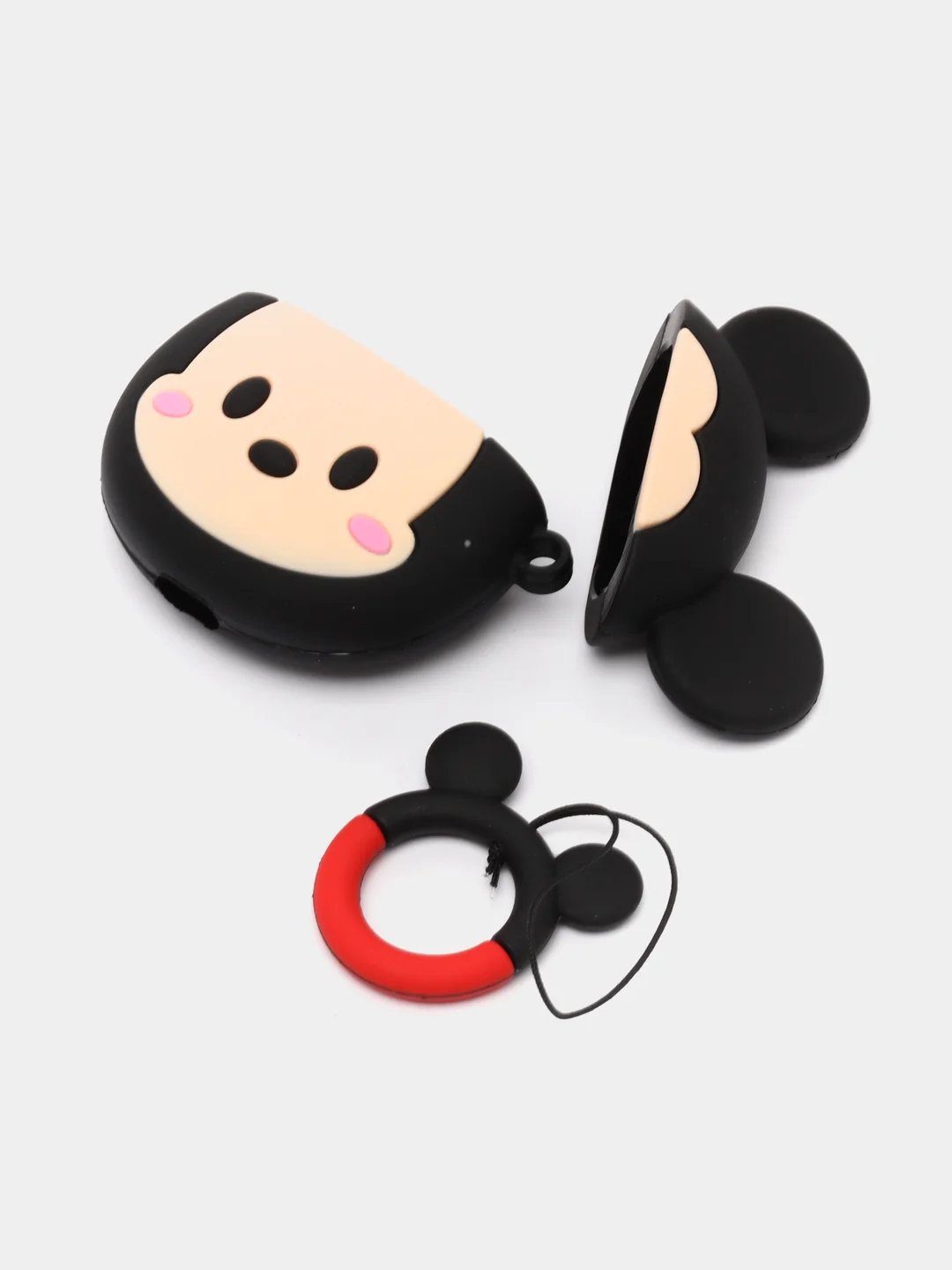 Бежевый чехол для беспроводных наушников AirPods 1/2, с карабином, силиконовый