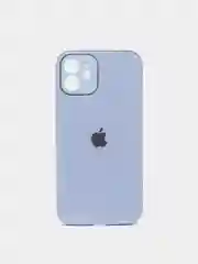 Небесно-голубой силиконовый чехол для iPhone 12, со стеклянной панелью