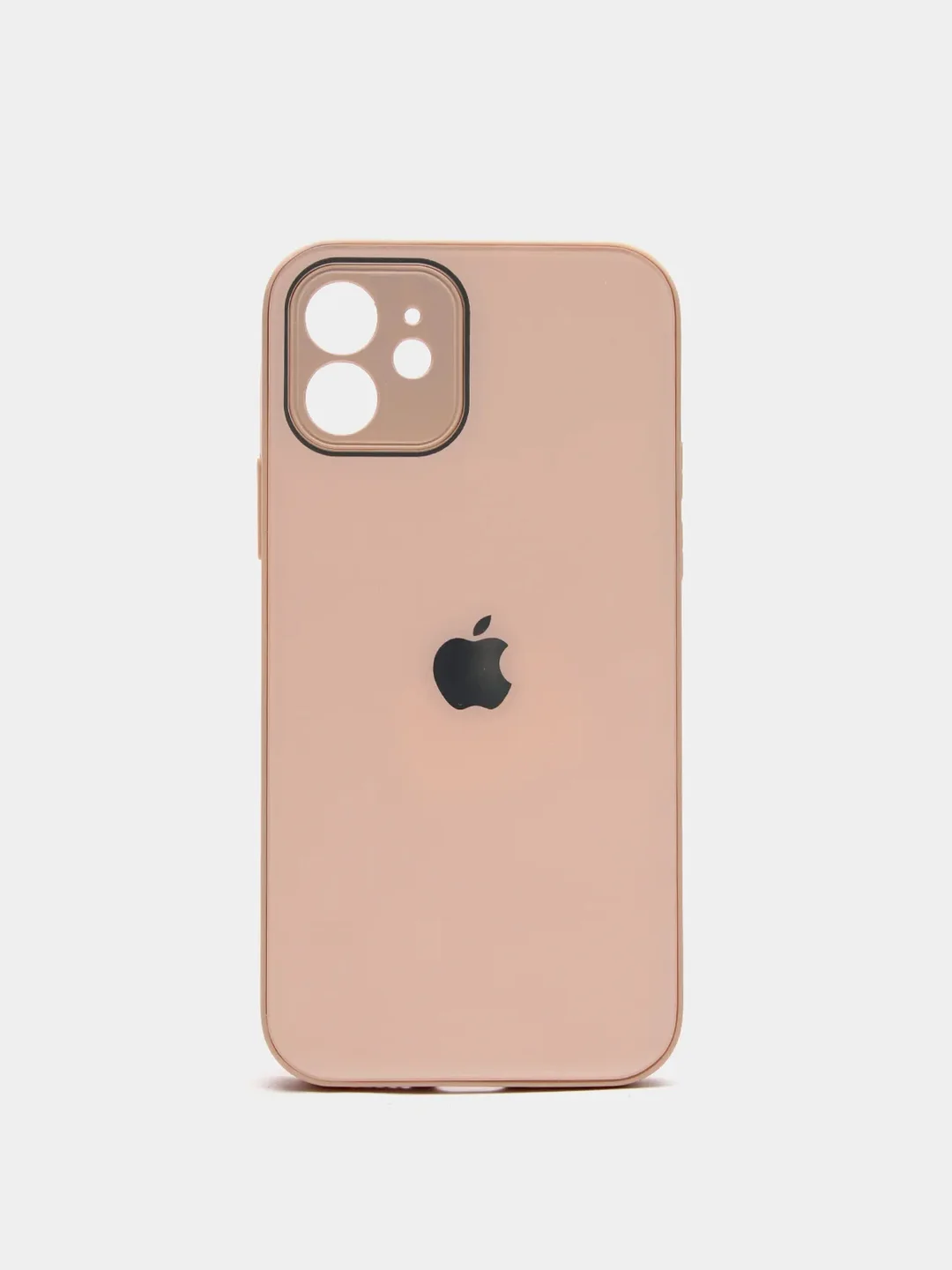 Кремовый силиконовый чехол для iPhone 12, со стеклянной панелью