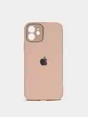Кремовый силиконовый чехол для iPhone 12, со стеклянной панелью