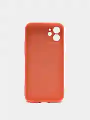 Оранжевый силиконовый чехол для iPhone 12, со стеклянной панелью