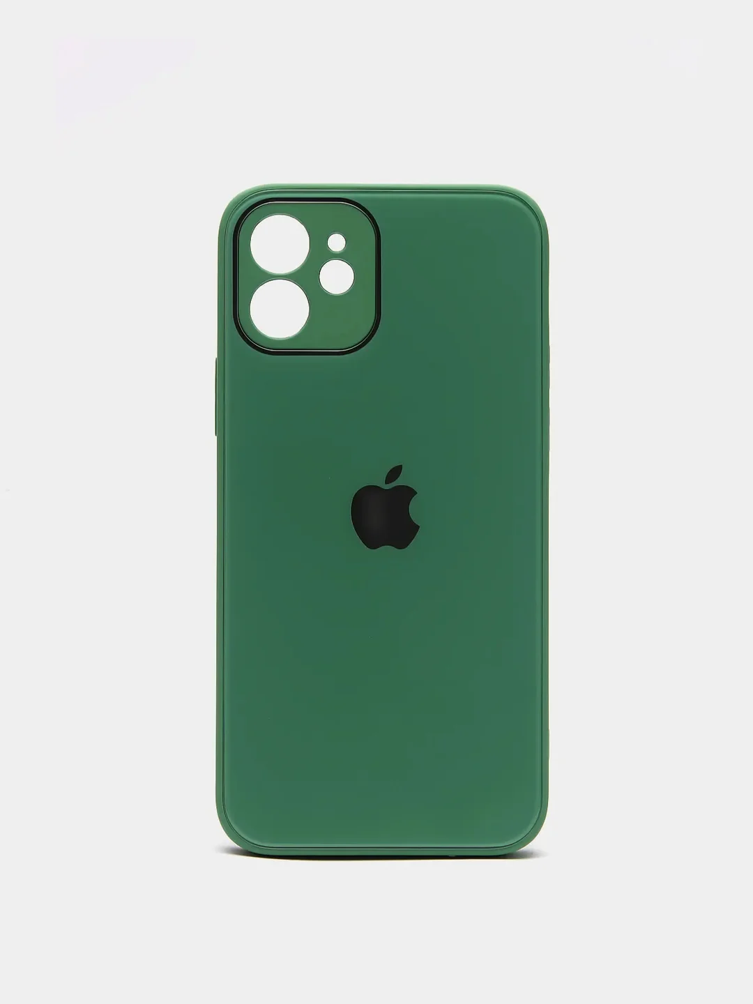Лесной зеленый силиконовый чехол для iPhone 12, со стеклянной панелью