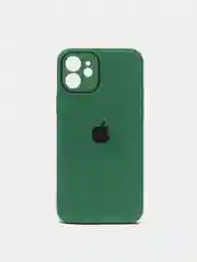 Лесной зеленый силиконовый чехол для iPhone 12, со стеклянной панелью