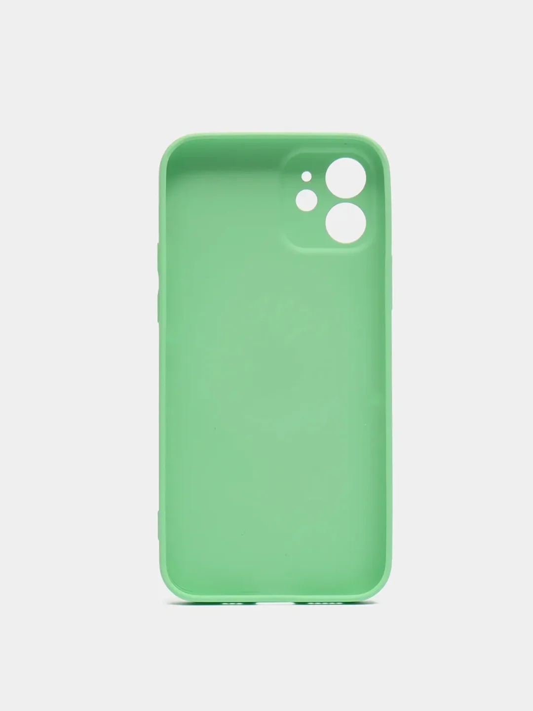 Салатовый силиконовый чехол для iPhone 12, со стеклянной панелью