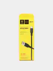 Белый usb кабель зарядный, 1.0м, DENMEN D01 2.4A, TypeC/MicroUSB/Lightning для Android и iPhone