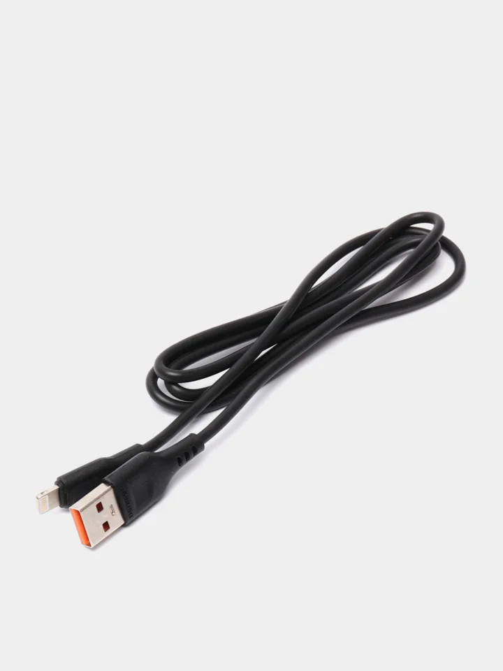 Белый usb кабель зарядный, 1.0м, DENMEN D01 2.4A, TypeC/MicroUSB/Lightning для Android и iPhone
