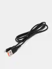 Белый usb кабель зарядный, 1.0м, DENMEN D01 2.4A, TypeC/MicroUSB/Lightning для Android и iPhone