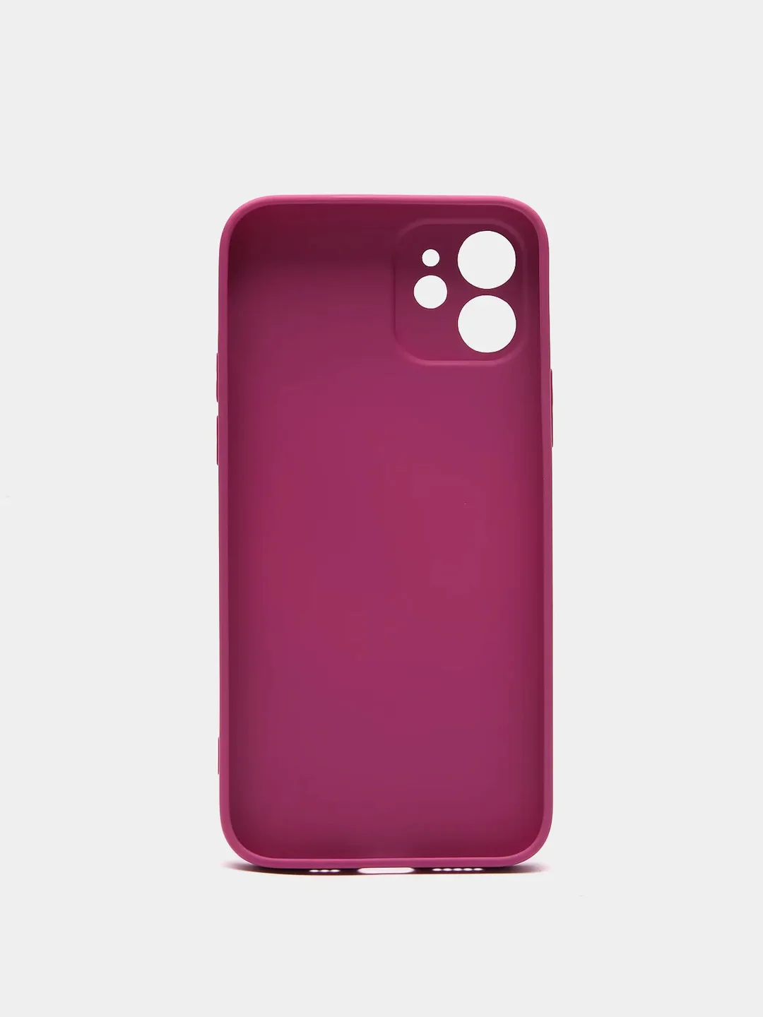 Тёмно-розовый силиконовый чехол для iPhone 12, со стеклянной панелью