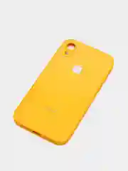 Желтый чехол для iPhone XR, силиконовый, со стеклянной панелью