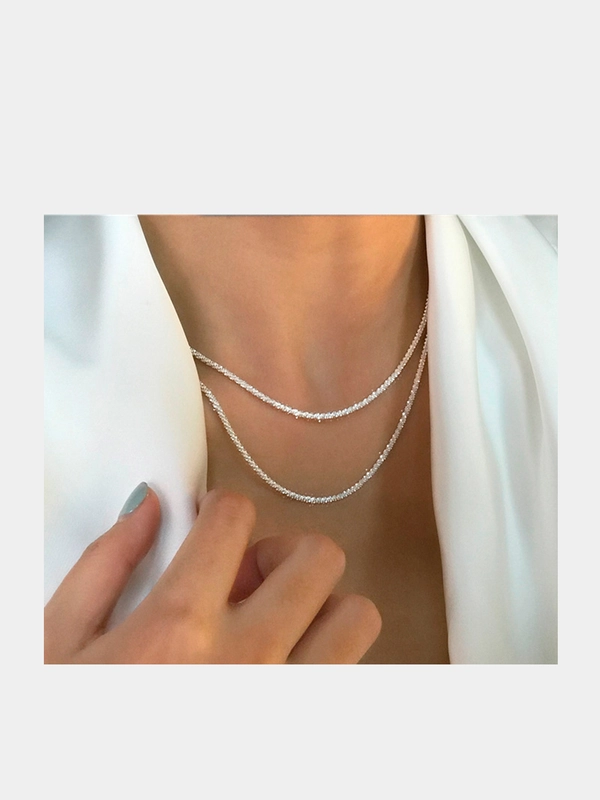Цепочка с серебряным блеском, 33-40 см