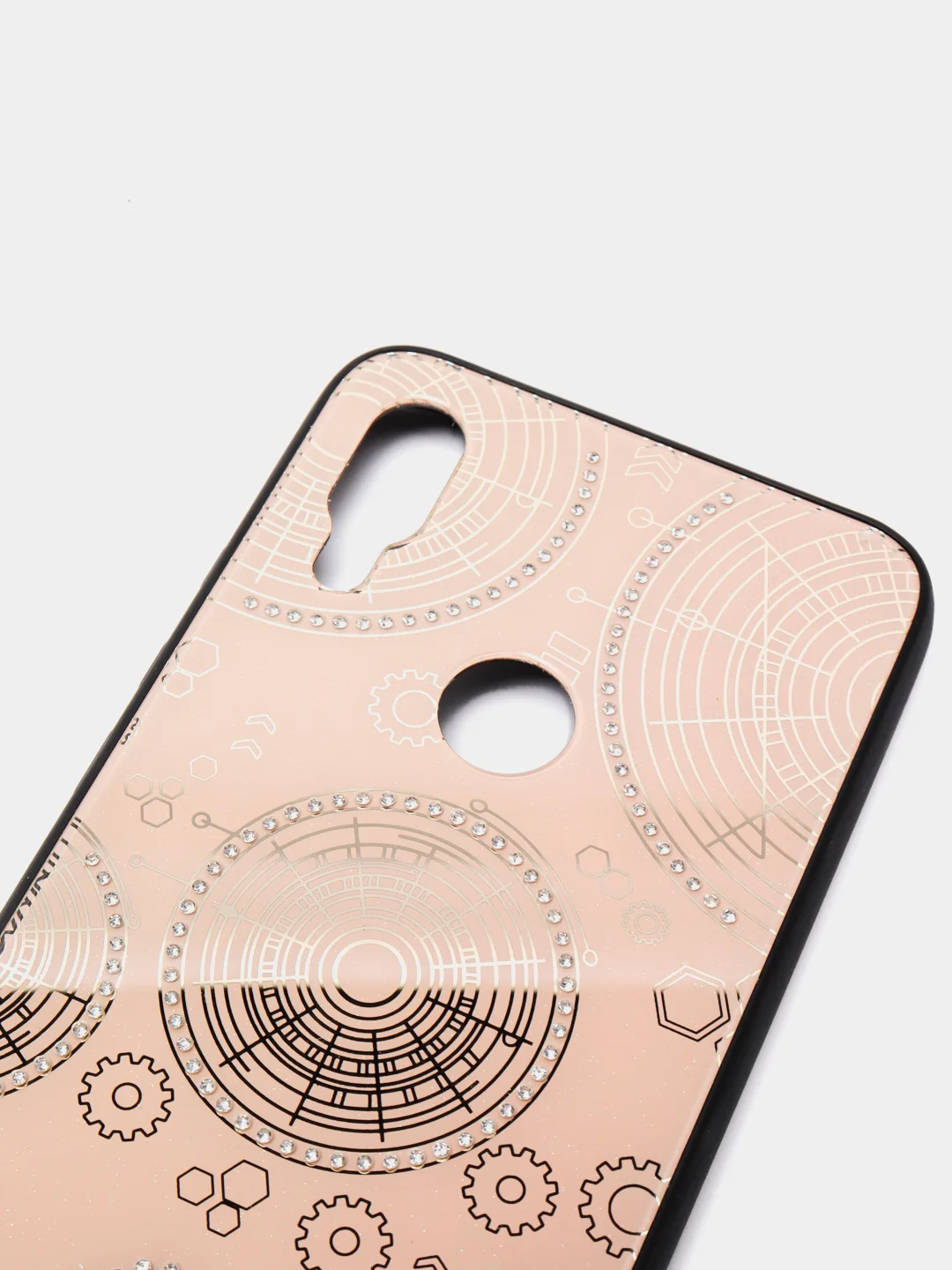 Бежевый чехол накладка для Xiaomi Redmi 7A, redmi 5, redmi 9, note 7, note 8, стразы