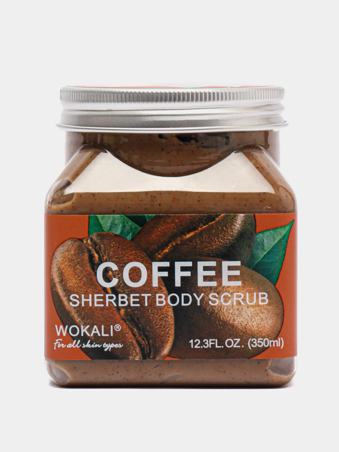Коричневый скраб для тела Wokali Sherbet Body Scrub, 350 мл отшелушивающий очищающий