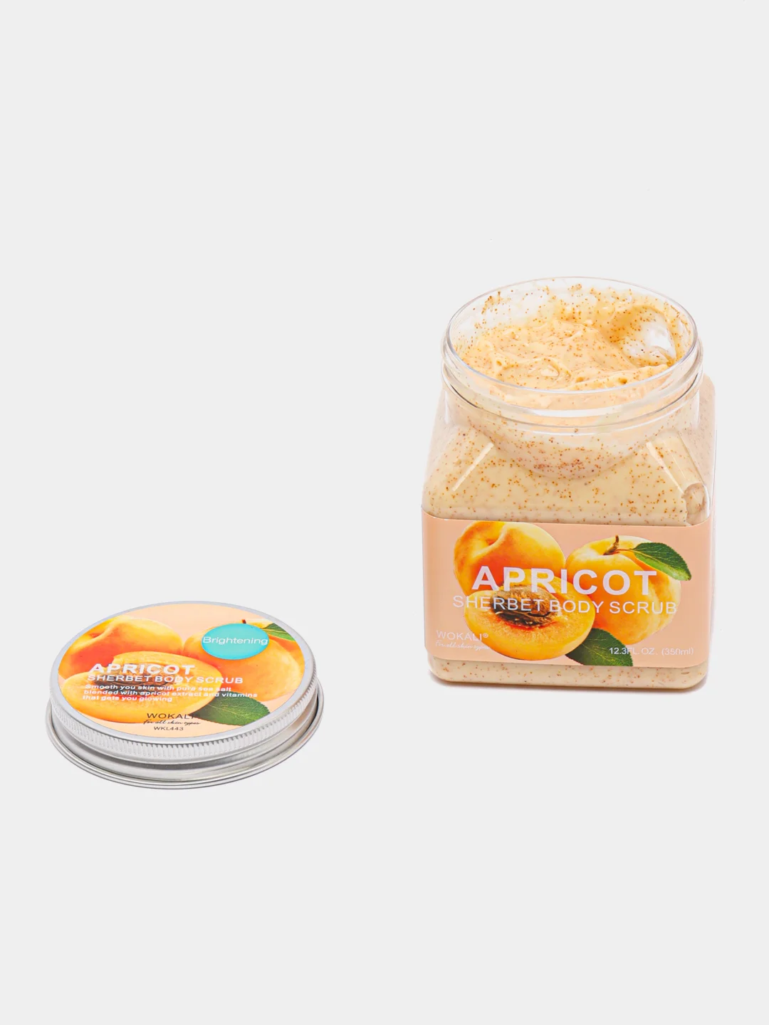 Светло-оранжевый скраб для тела Wokali Sherbet Body Scrub, 350 мл отшелушивающий очищающий