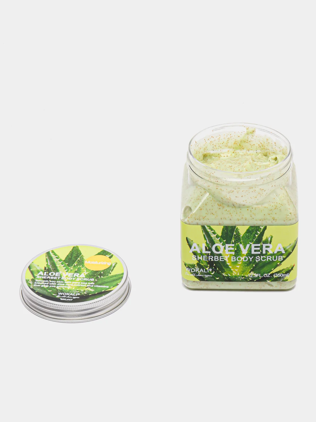 Лесной зеленый скраб для тела Wokali Sherbet Body Scrub, 350 мл отшелушивающий очищающий