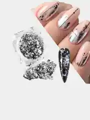 Серебряный фольга-поталь для дизайна ногтей маникюра и педикюра
