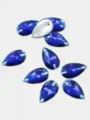Синий стразы пришивные капля Capri blue, синий