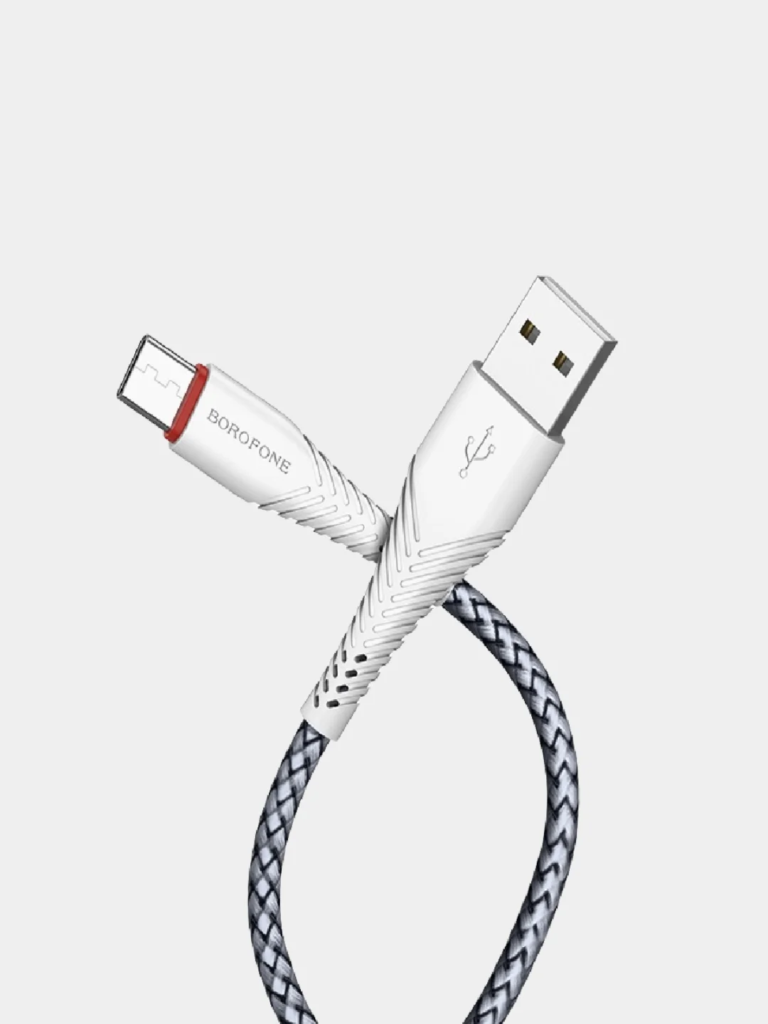 Белый кабель BOROFONE BX25 POWERFUL для быстрой зарядки, 2.4 А, 1 м