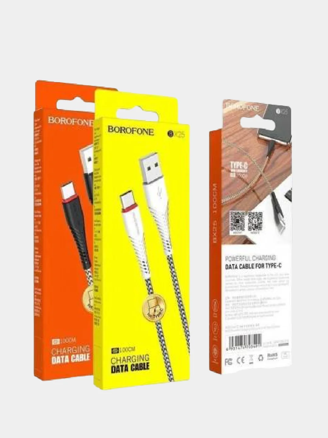 Белый кабель BOROFONE BX25 POWERFUL для быстрой зарядки, 2.4 А, 1 м