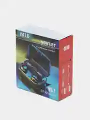 Синий меланж беспроводные наушники TWS M10 Bluetooth, с микрофоном и с Power Bank