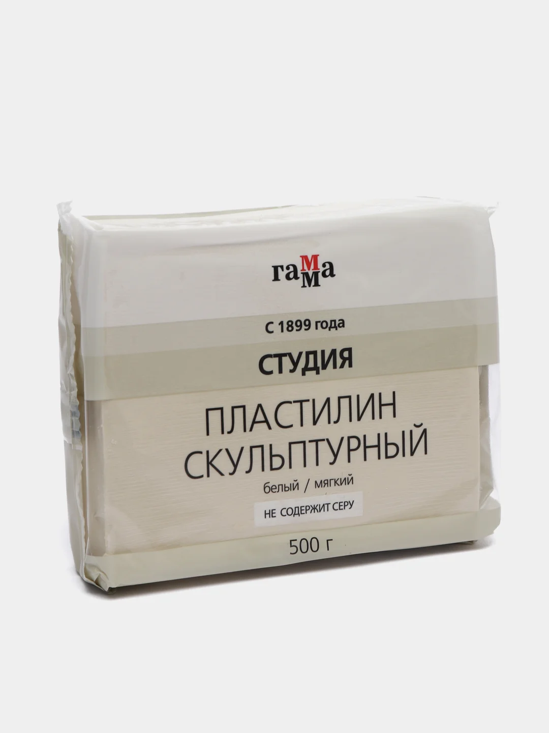 Белый пластилин скульптурный "Студия", мягкий