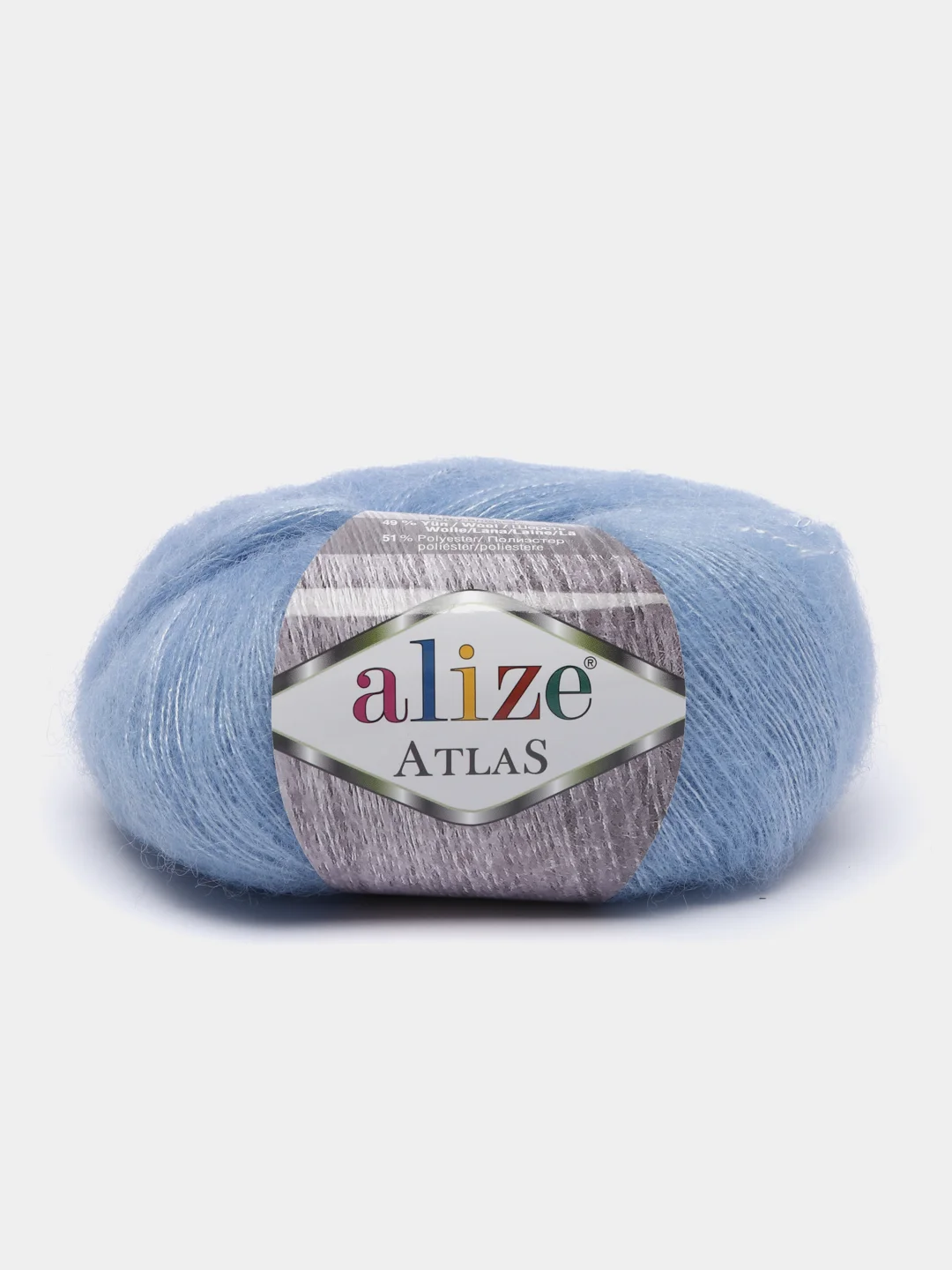 Голубой пряжа Alize "Atlas"