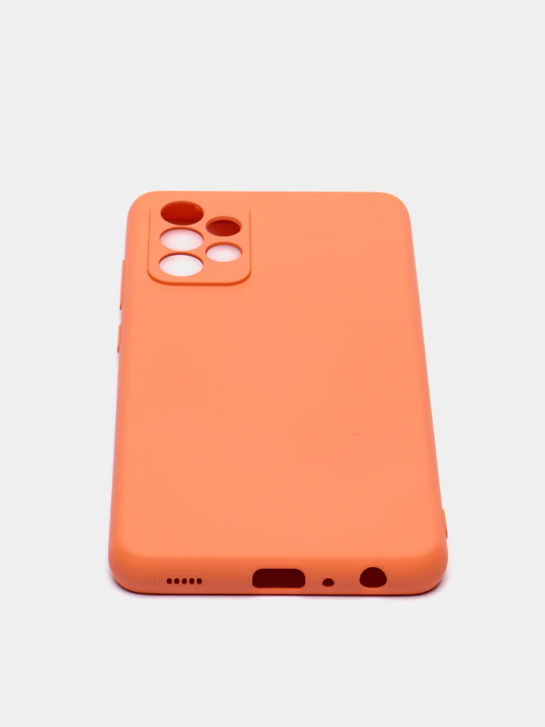 Коралловый чехол Silicone Case для Samsung Galaxy A72 с защитой камеры