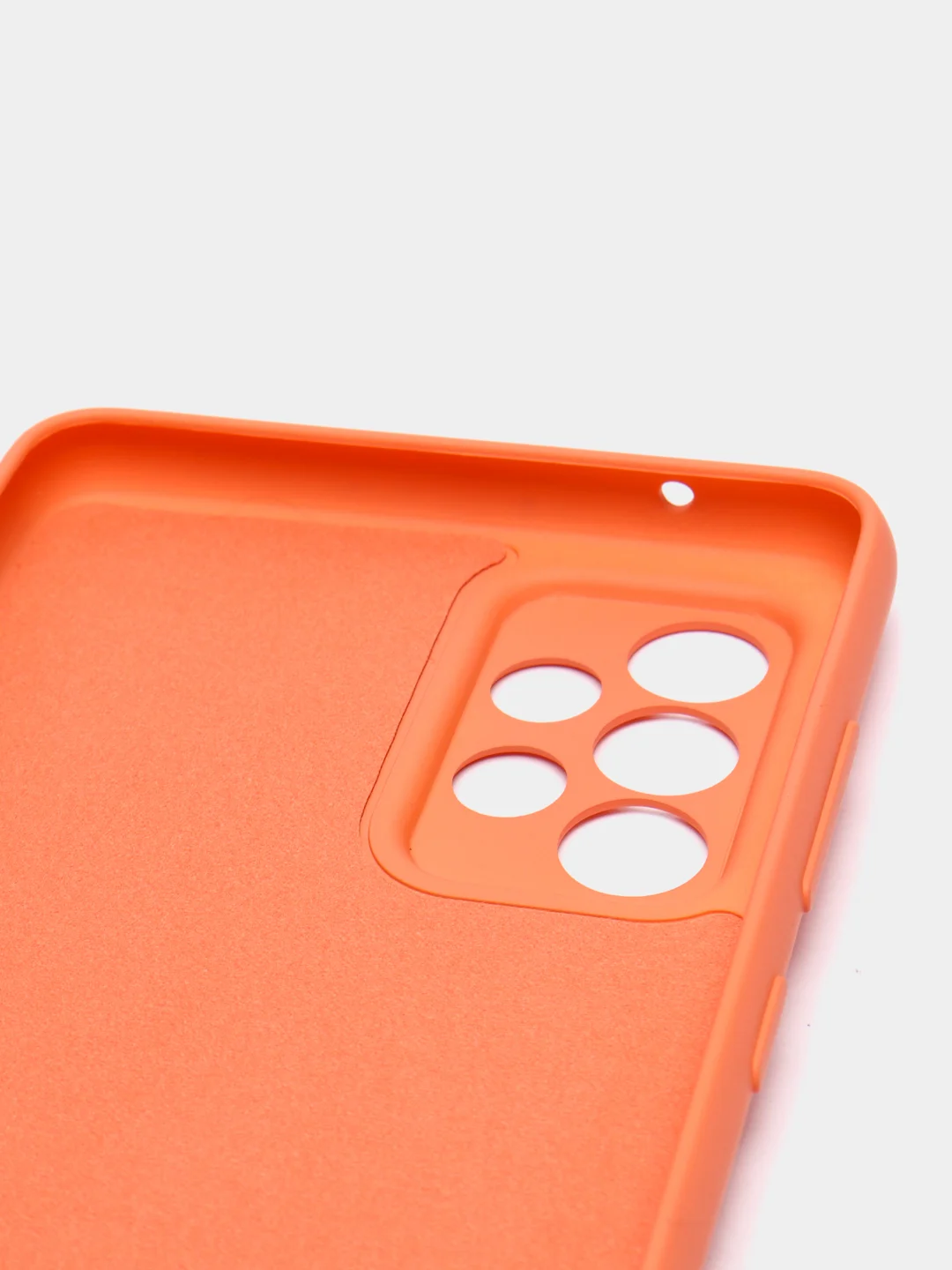 Коралловый чехол Silicone Case для Samsung Galaxy A72 с защитой камеры