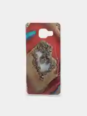 Красный чехол Samsung Galaxy A3 2016 SM-A310 (Галакси А3 СМ-А310, силиконовый с мраморным рисунком