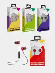 Золотой bluetooth-наушники More choice BG6, вакуумные, с шейным шнурком