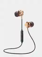 Золотой bluetooth-наушники More choice BG6, вакуумные, с шейным шнурком